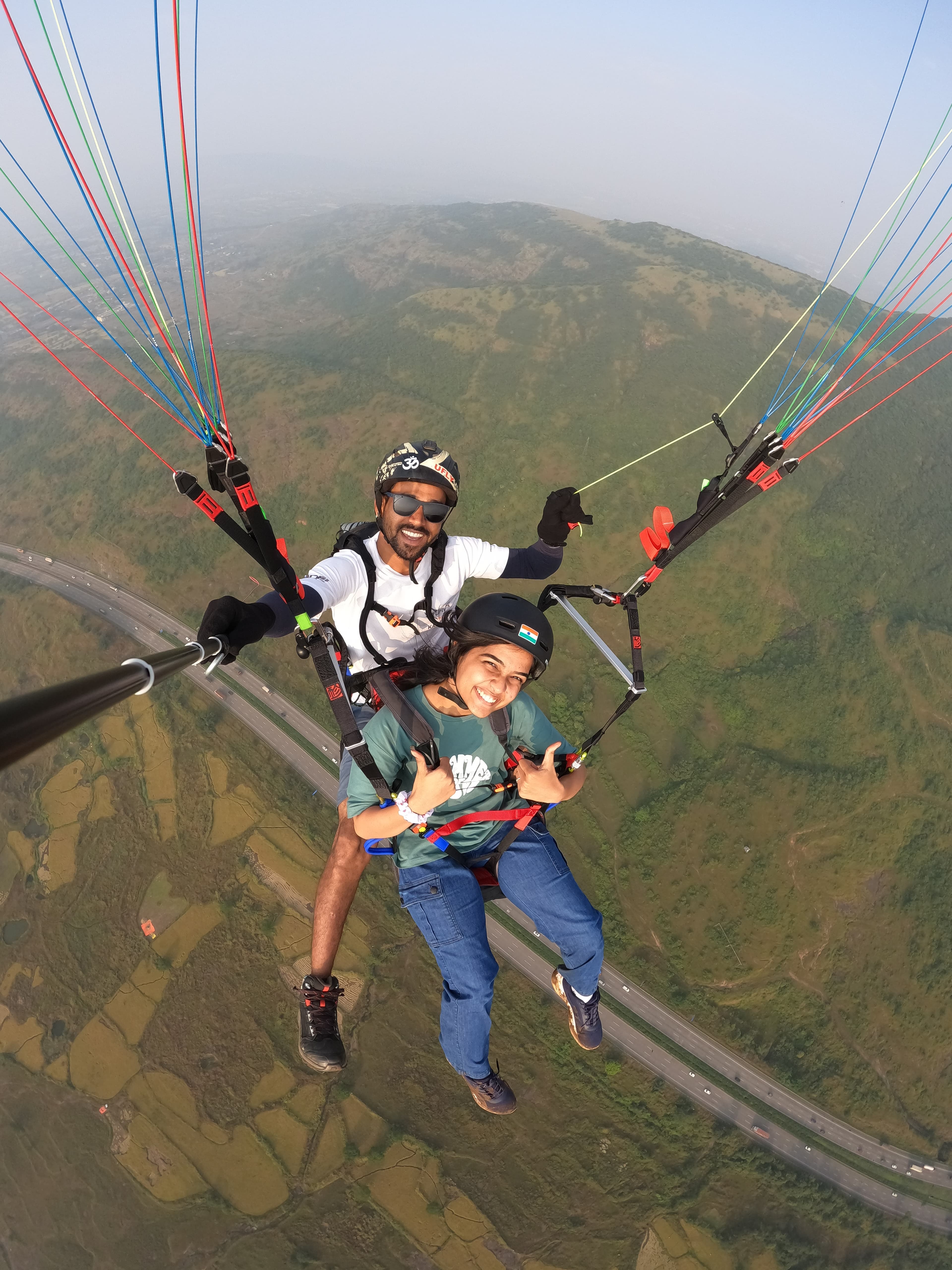 INSTRUCTIONAL TANDEM paragliding in Kamshet near Pune with APPI certified instructor at Pawna Lake paragliding site